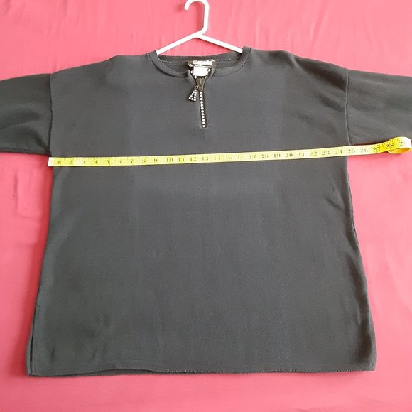 **VINTAGE- Gepetto Womens Rhinestone Studded Navy Blue Pullover Sweater Size XL - Picture 7 of 7